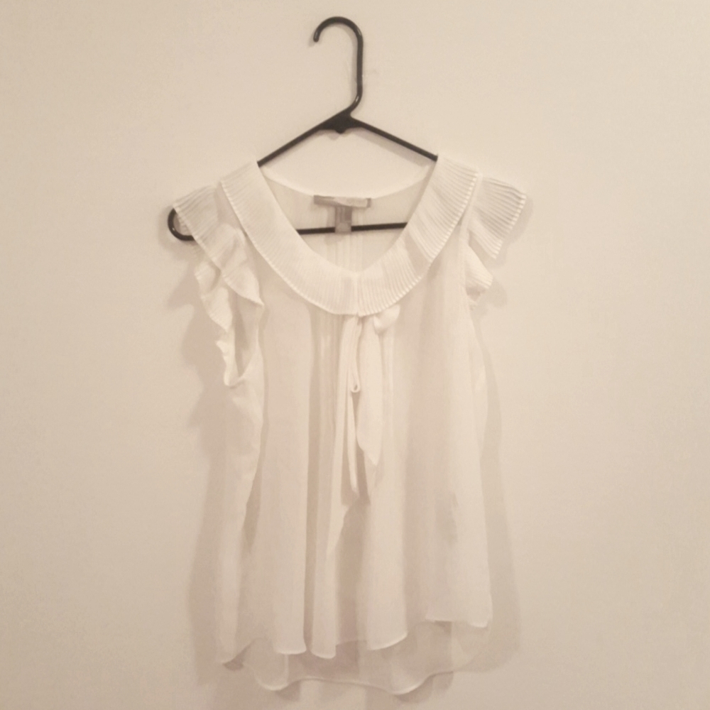 Off White Cap Sleeve Blouse